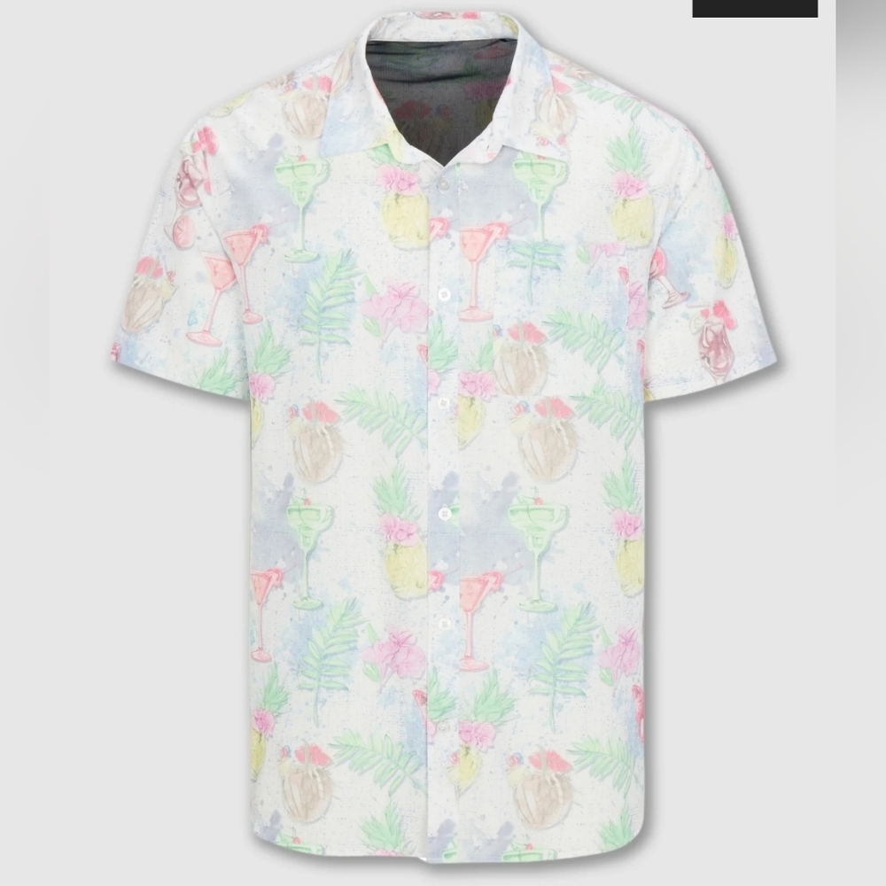Psycho Tuna Spirit Splash Short Sleeve Button Up Shirt